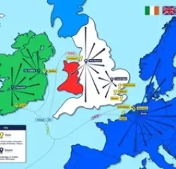 UK, Ireland and Europe map